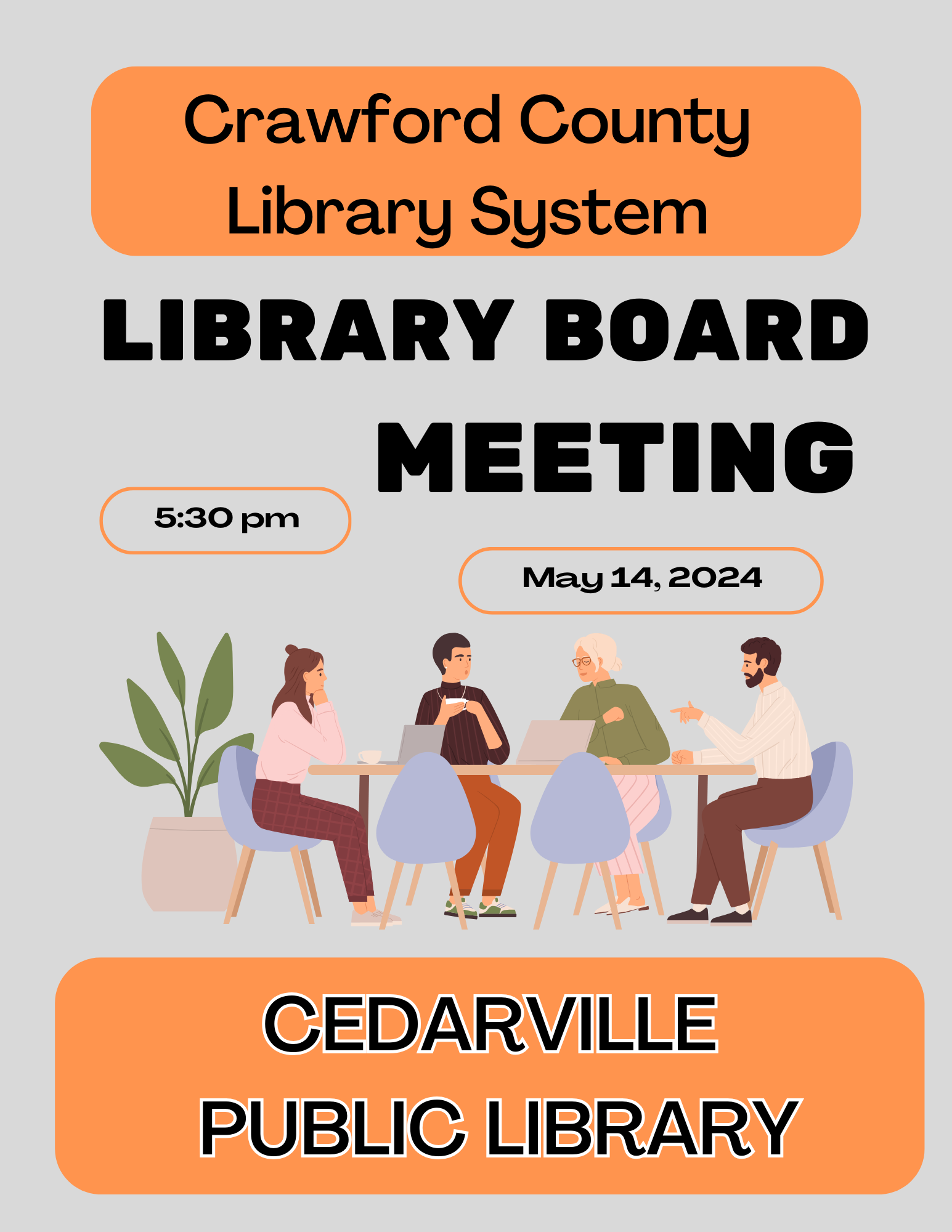 CCLS Board Meeting May 14th 5:30 at the Cedarville Public Library